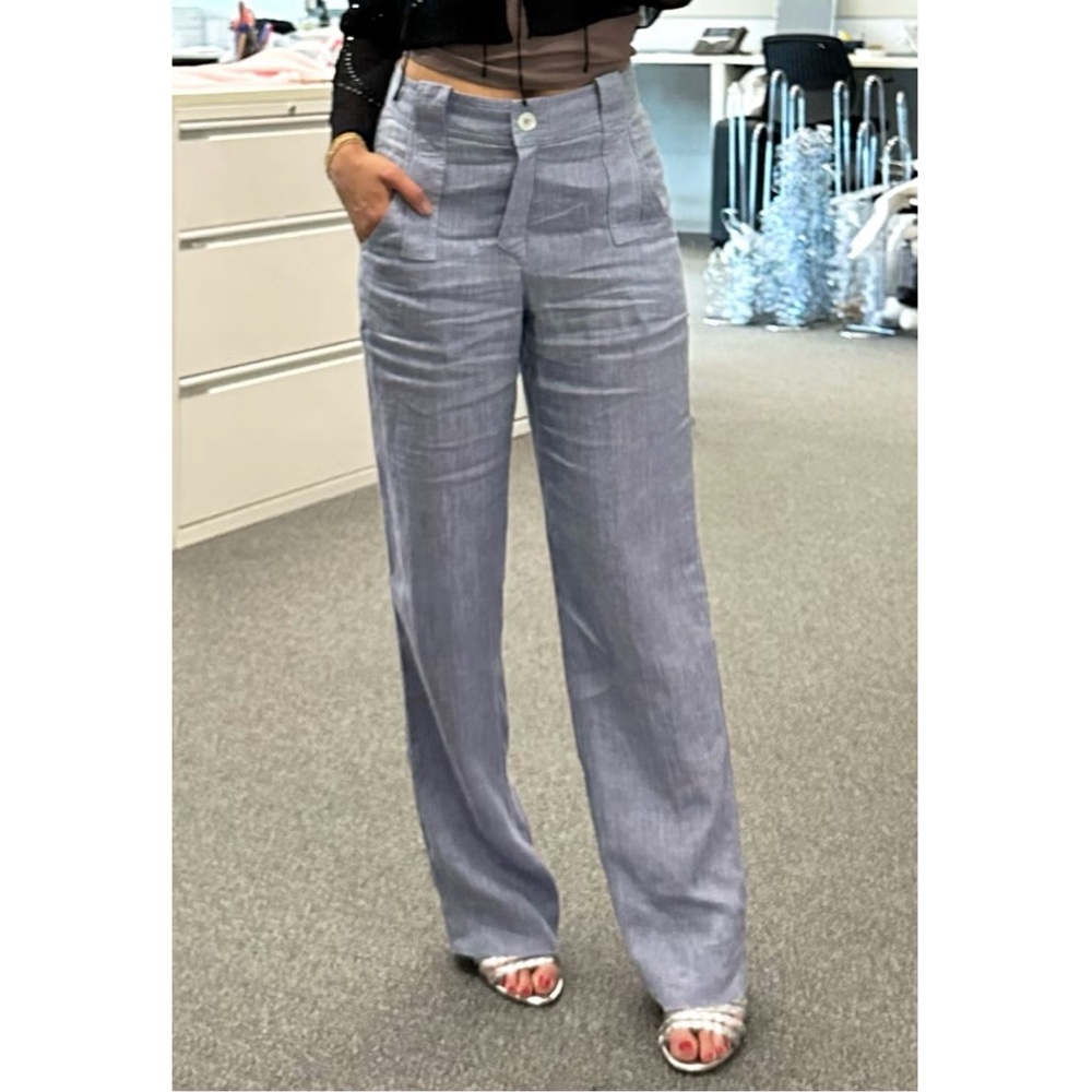 Maryam Nassir Zadeh x J.Crew dual-tone linen trousers